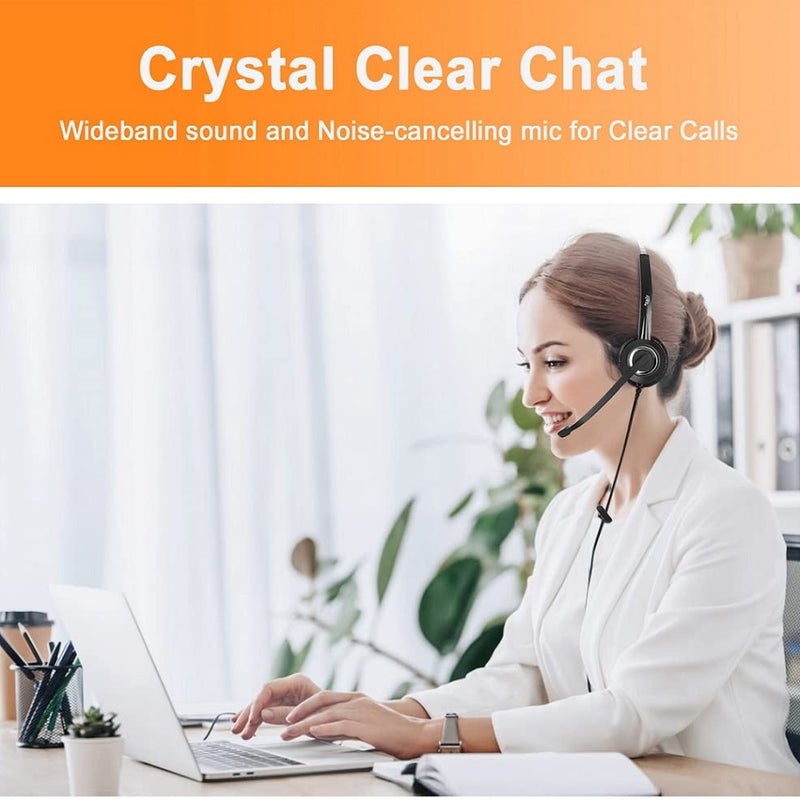 daily headset RJ9 Cisco Wired Office Headset HD Voice Compatible Cisco Phones 6851 7945g 7962g 8811 8841 8845 8851 8861 8961 9951 Series Model,Plus 3.5mm Adapter for Smartphone - Image 5